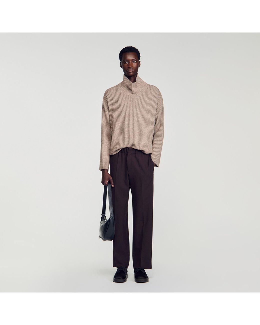Sandro Gray Wide-Leg Trousers for men