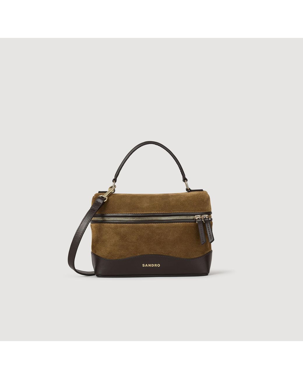 Sandro Brown Tangolino Leather And Suede Vanity