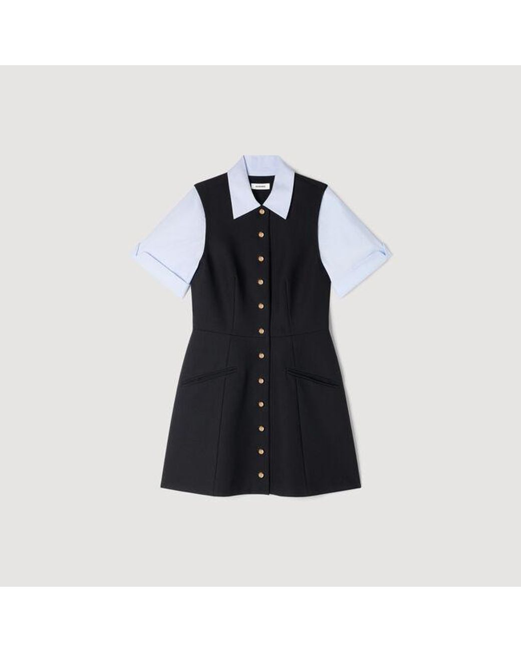 Sandro Black 2-In-1 Short Dress