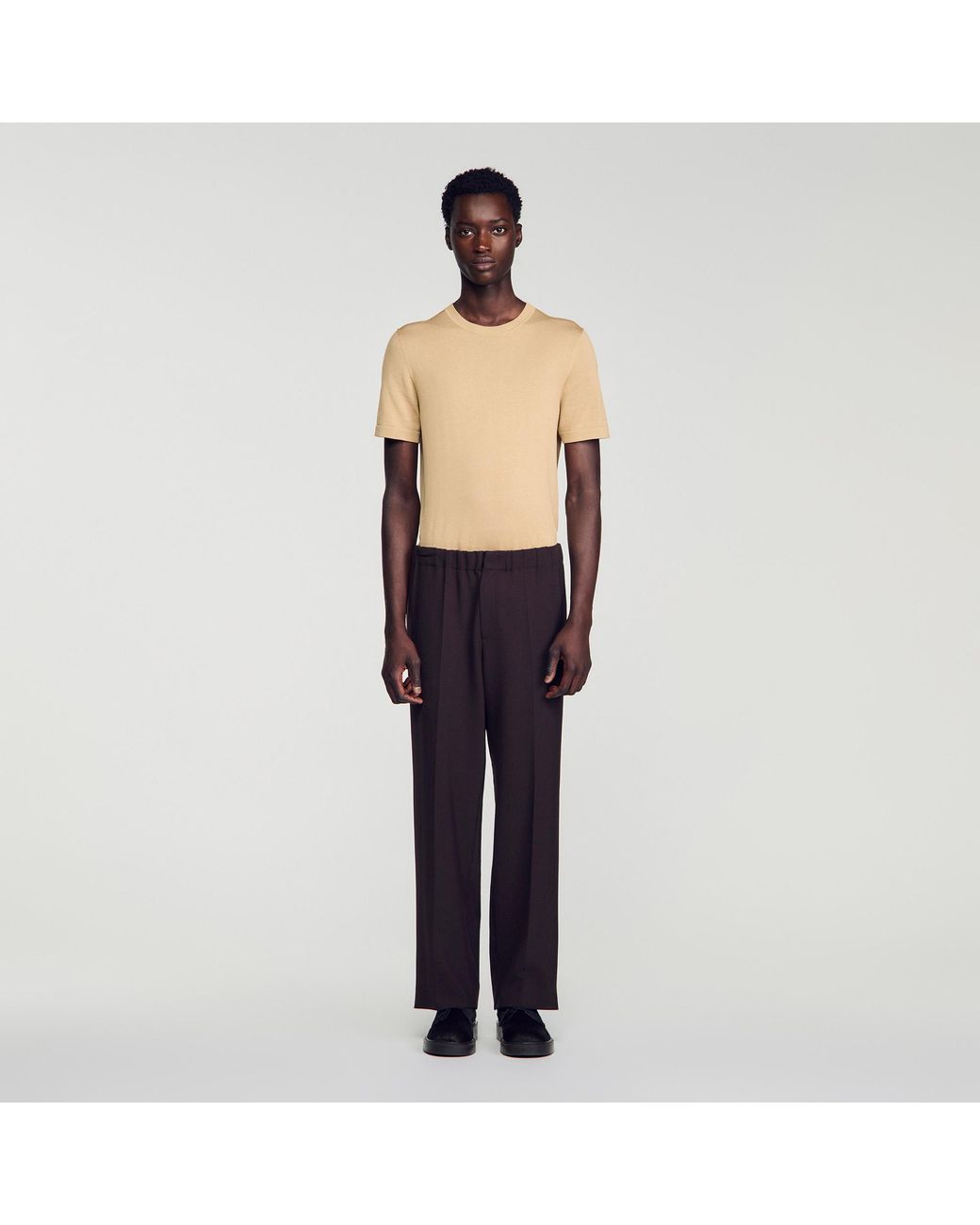Sandro Gray Wide-Leg Trousers for men