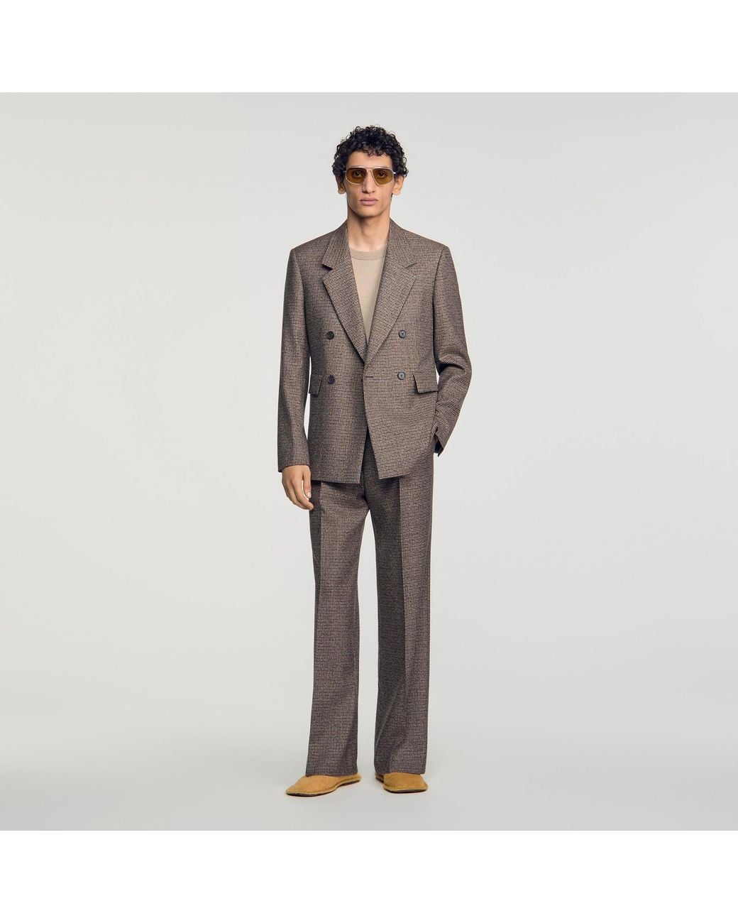 Sandro Gray Wool Suit Jacket for men