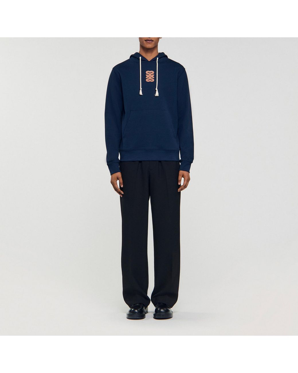 Sweatshirt à patch en cuir Sandro pour homme en coloris Blue