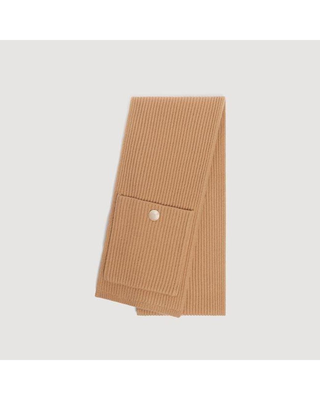 Sandro Brown Wool And Cashmere Scarf