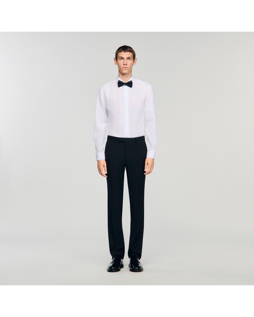 Sandro White Satin Detail Trousers for men