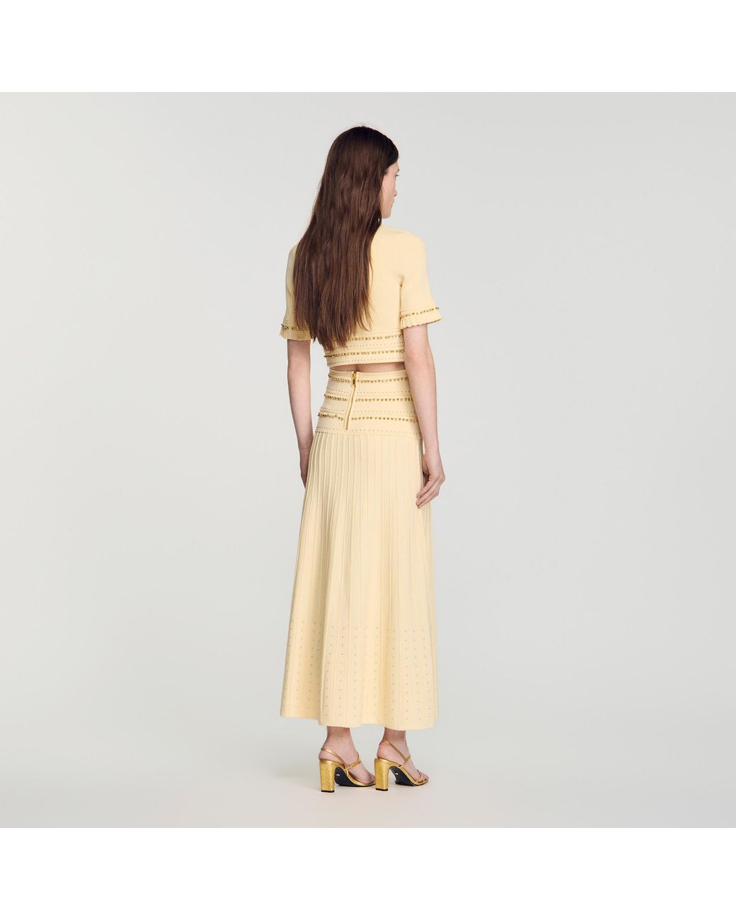 Sandro Natural Maxi Tassel Skirt