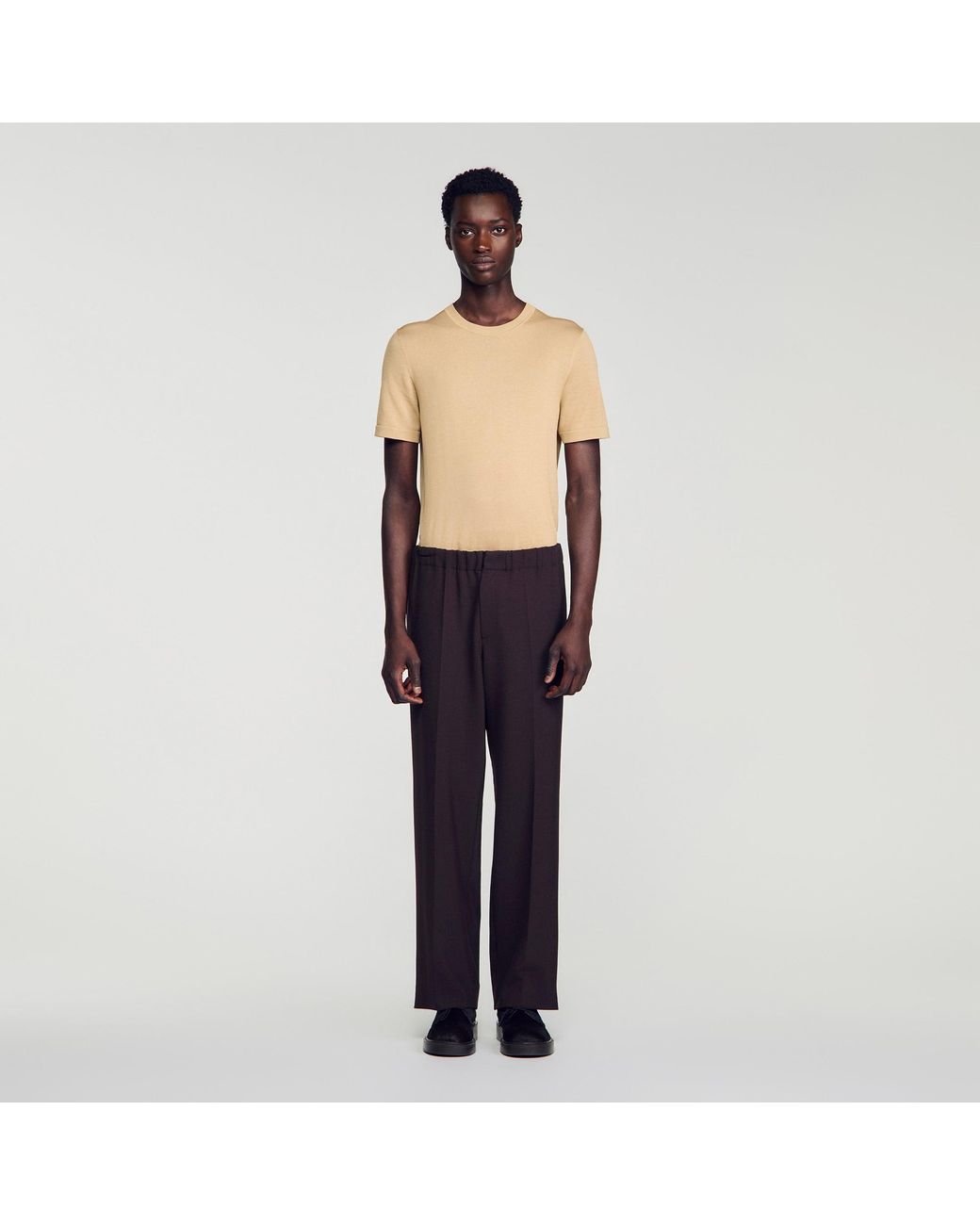 Sandro Gray Wide-Leg Trousers for men