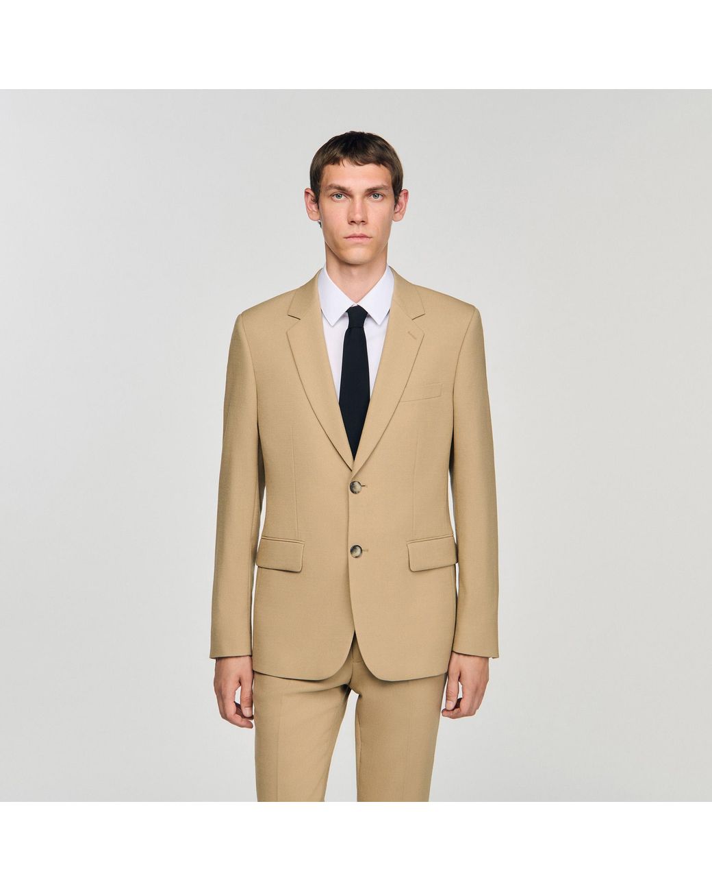 Sandro Natural Wool Suit Jacket for men