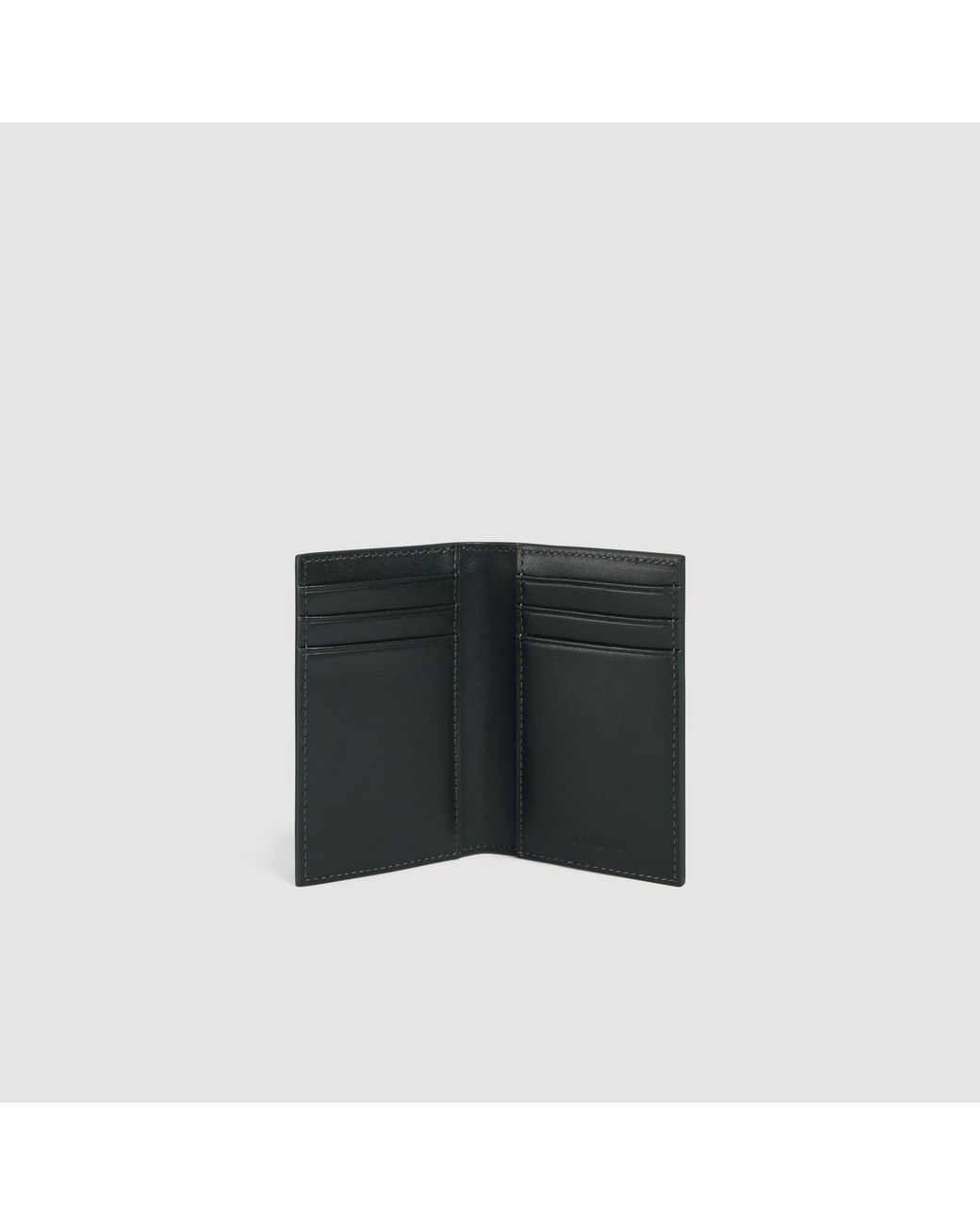 Sandro Black Saffiano Leather Card Holder for men