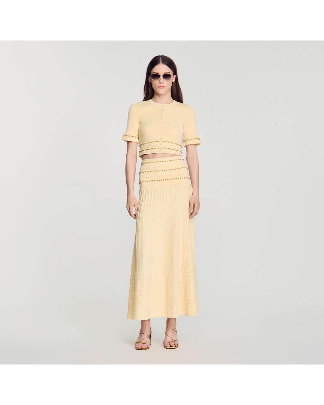 Sandro Natural Maxi Tassel Skirt