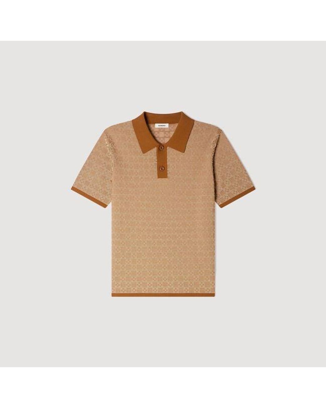Sandro Blue Square Cross Polo Shirt for men
