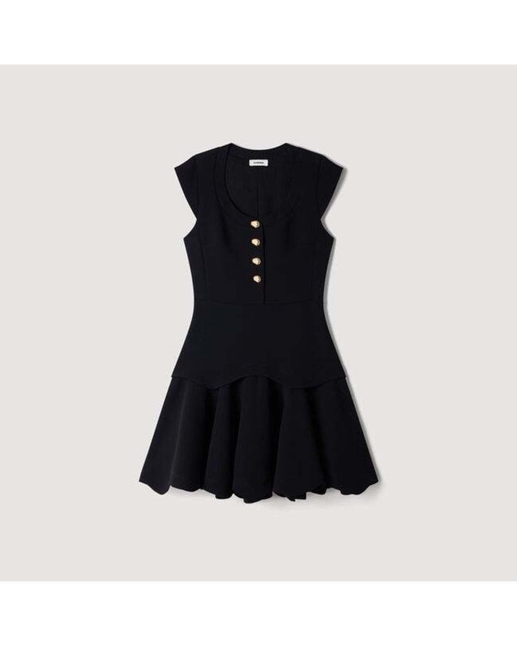 Sandro Black Short Button-Up Dress