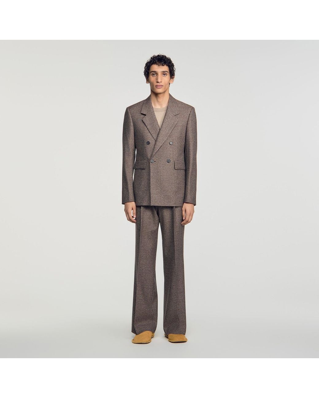 Sandro Gray Wool Suit Jacket for men
