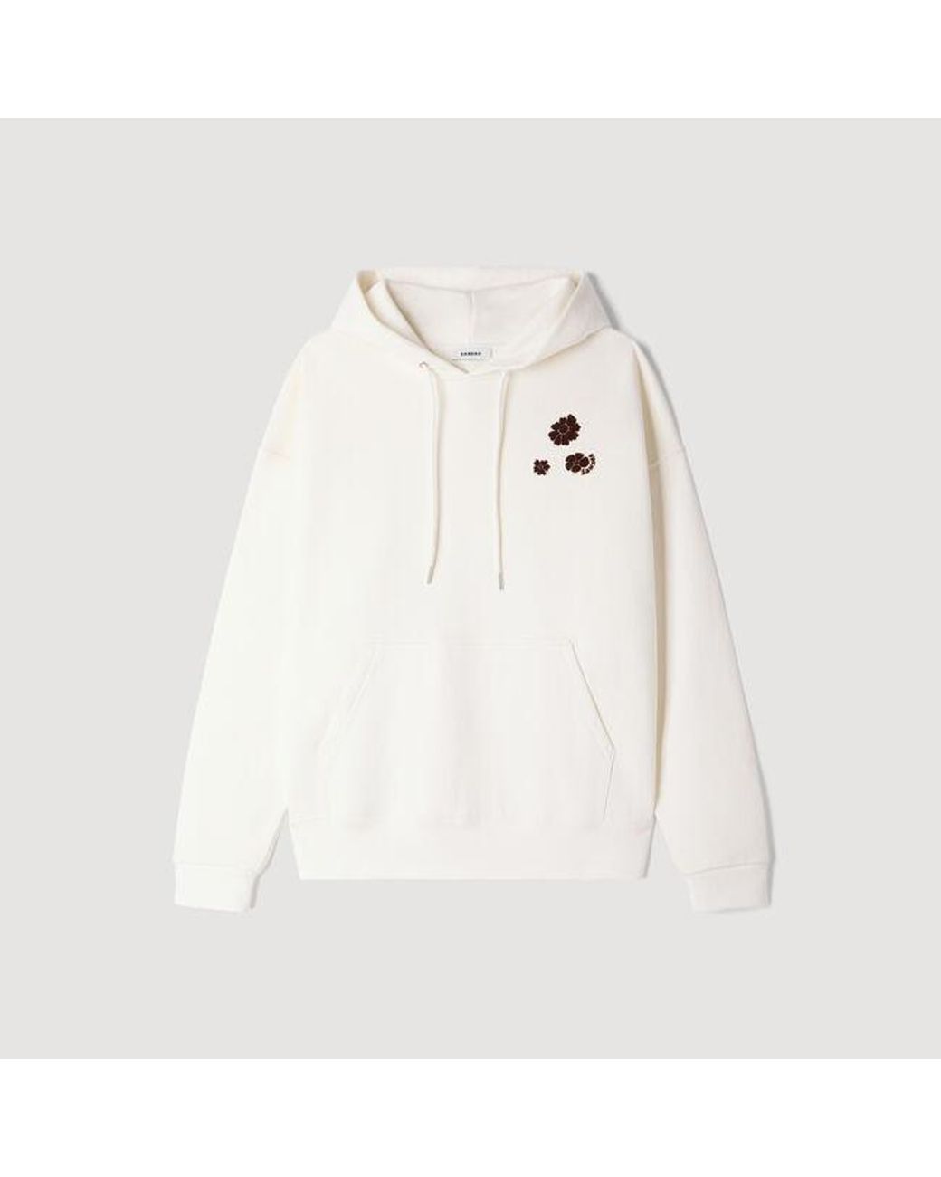 Sandro White Oversized Floral Print Sweatshirt for men