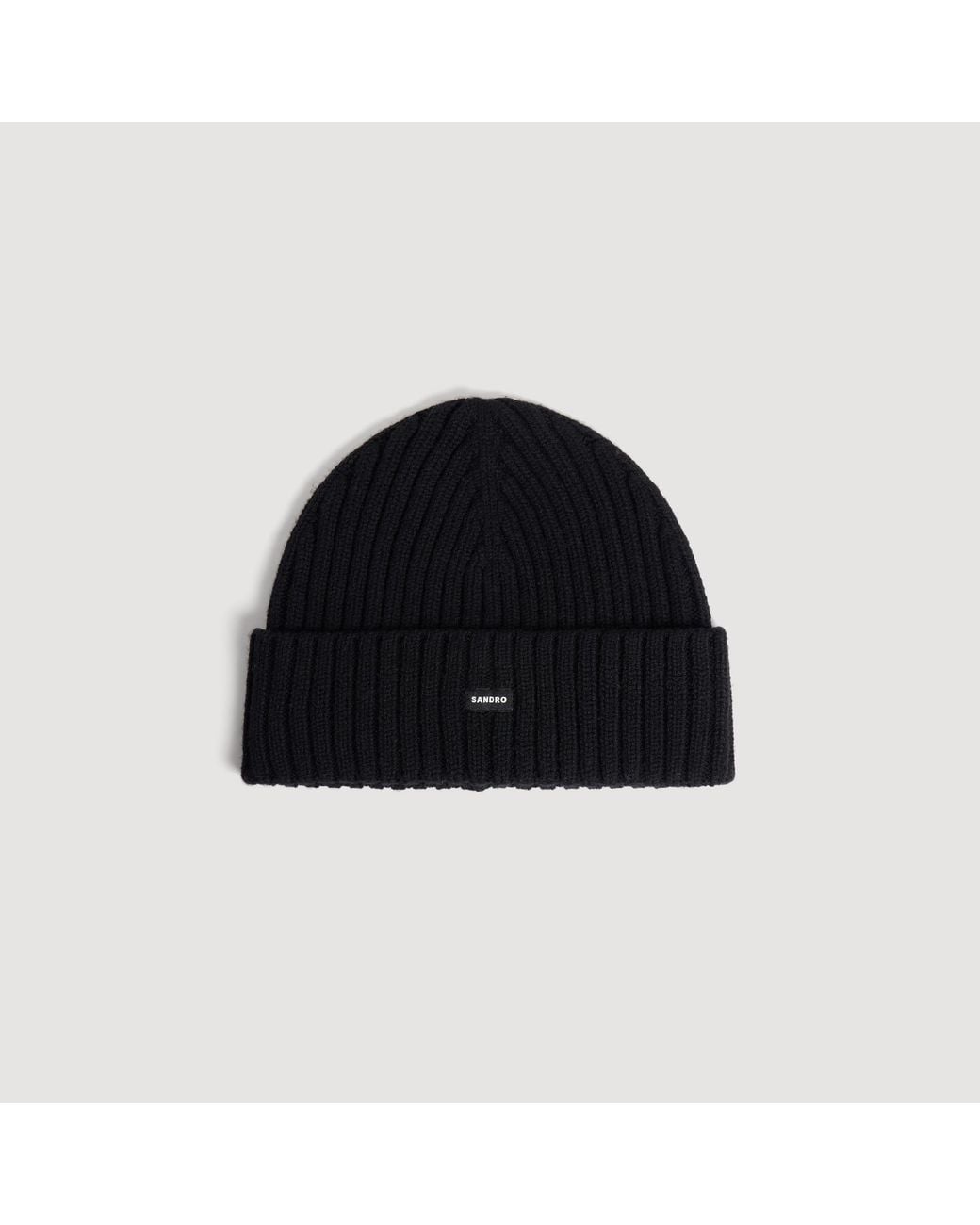 Sandro Black Knit Hat for men