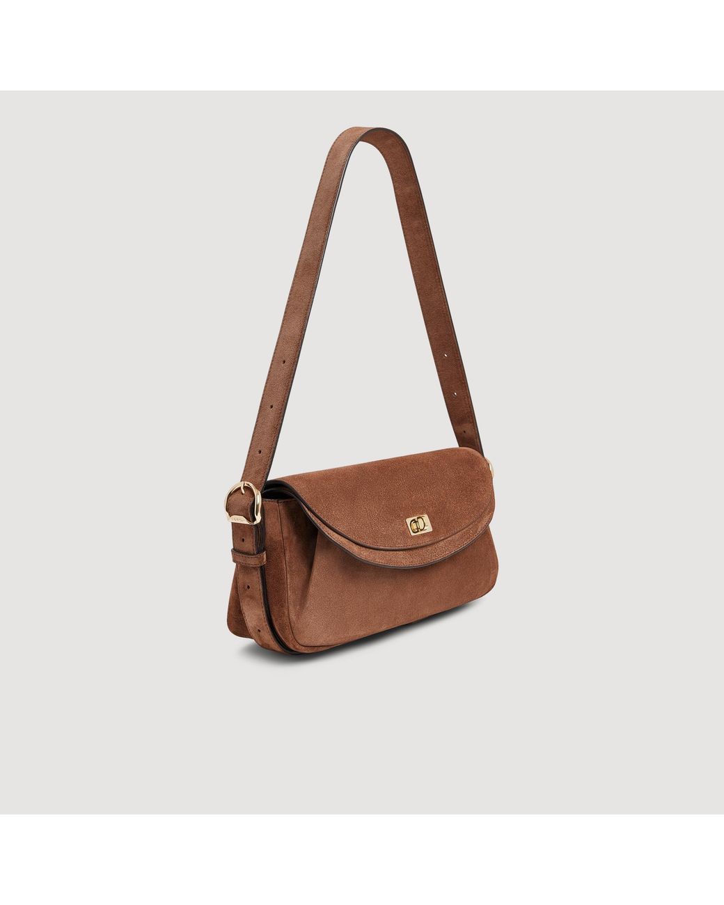 Sandro Brown Le Mambo Suede Bag
