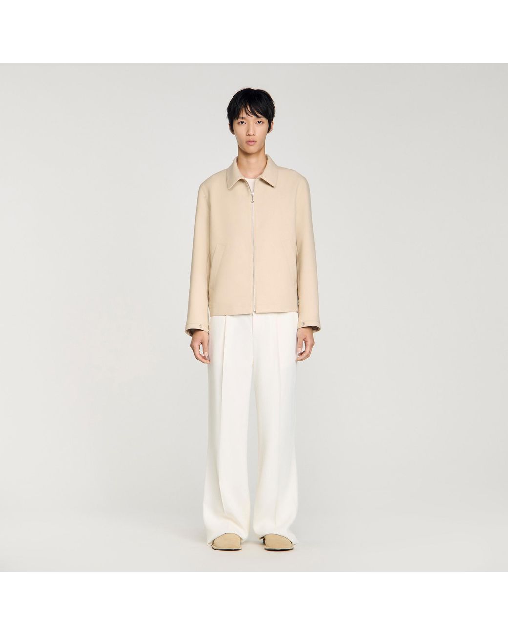 Blouson zippé Sandro pour homme en coloris Natural