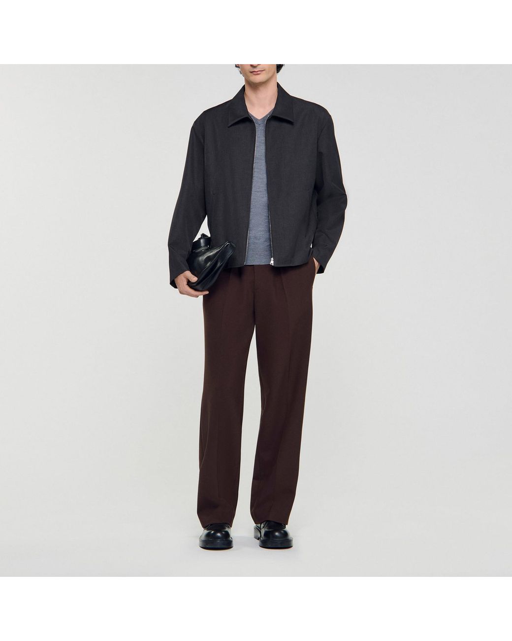 Blouson technique zippé Sandro pour homme en coloris Black