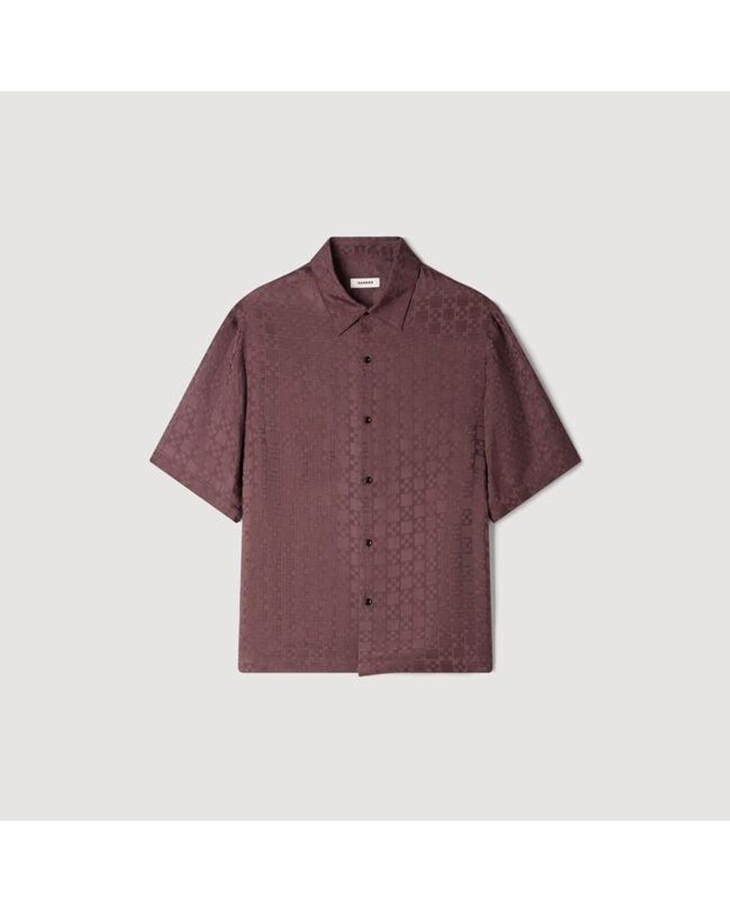 Sandro Red Square Cross Loose-Fit Shirt for men