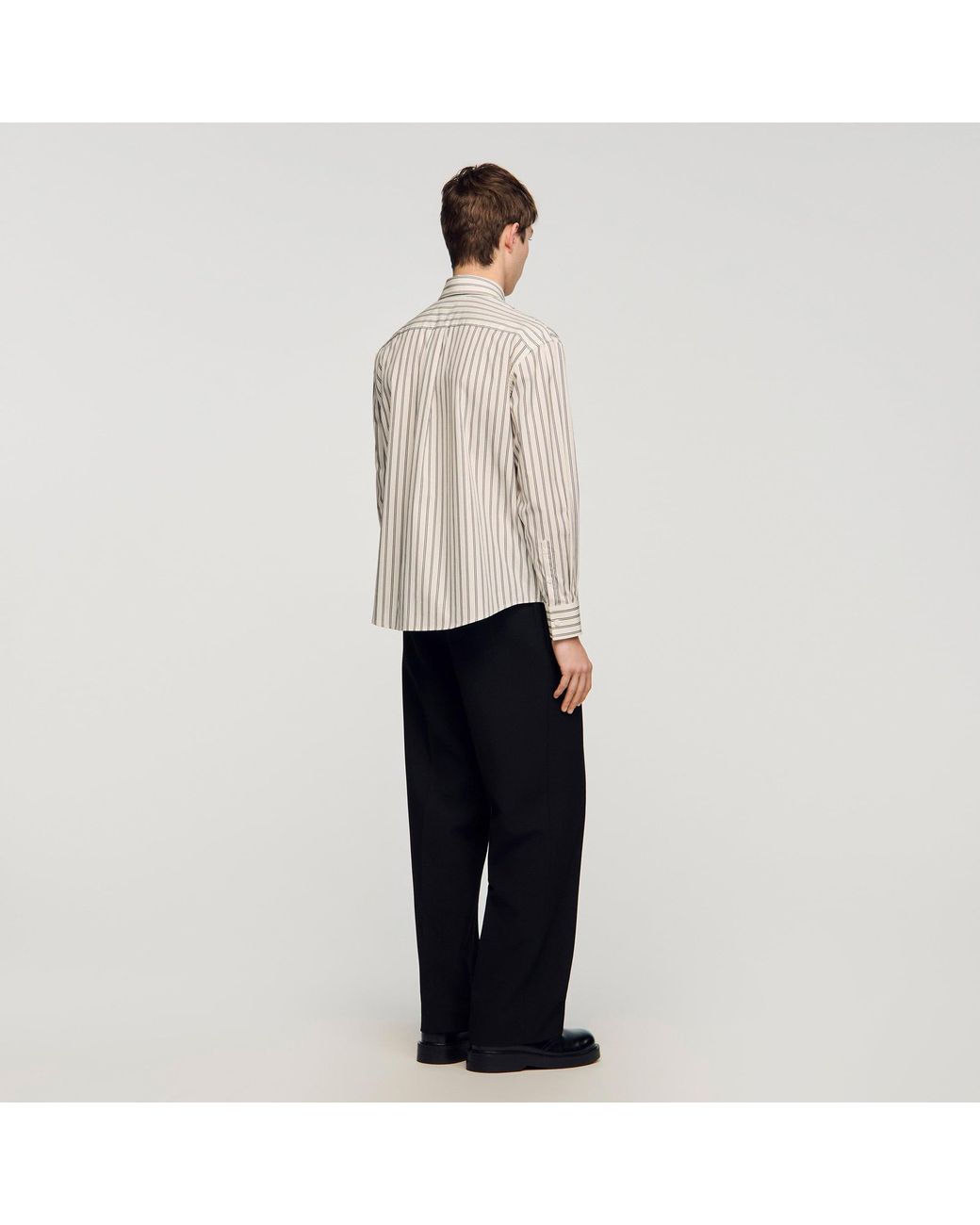 Sandro White Striped Cotton Shirt for men