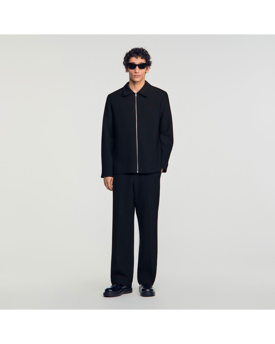 Sandro Blue Zipped Shirt for men