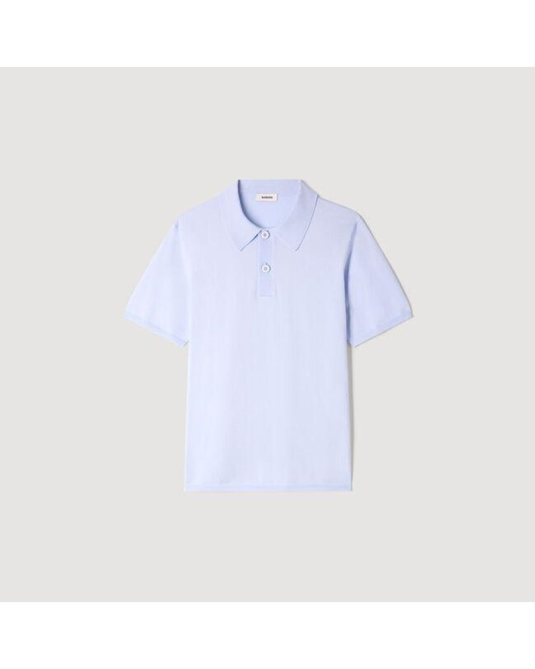 Sandro Blue Short-Sleeve Knitted Polo Shirt for men