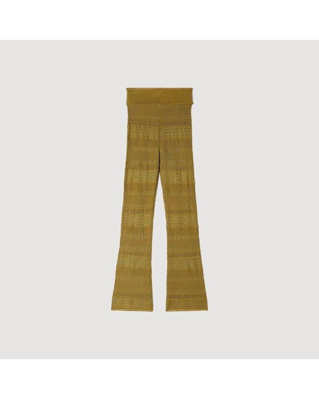 Sandro Metallic Pointelle Knit Trousers