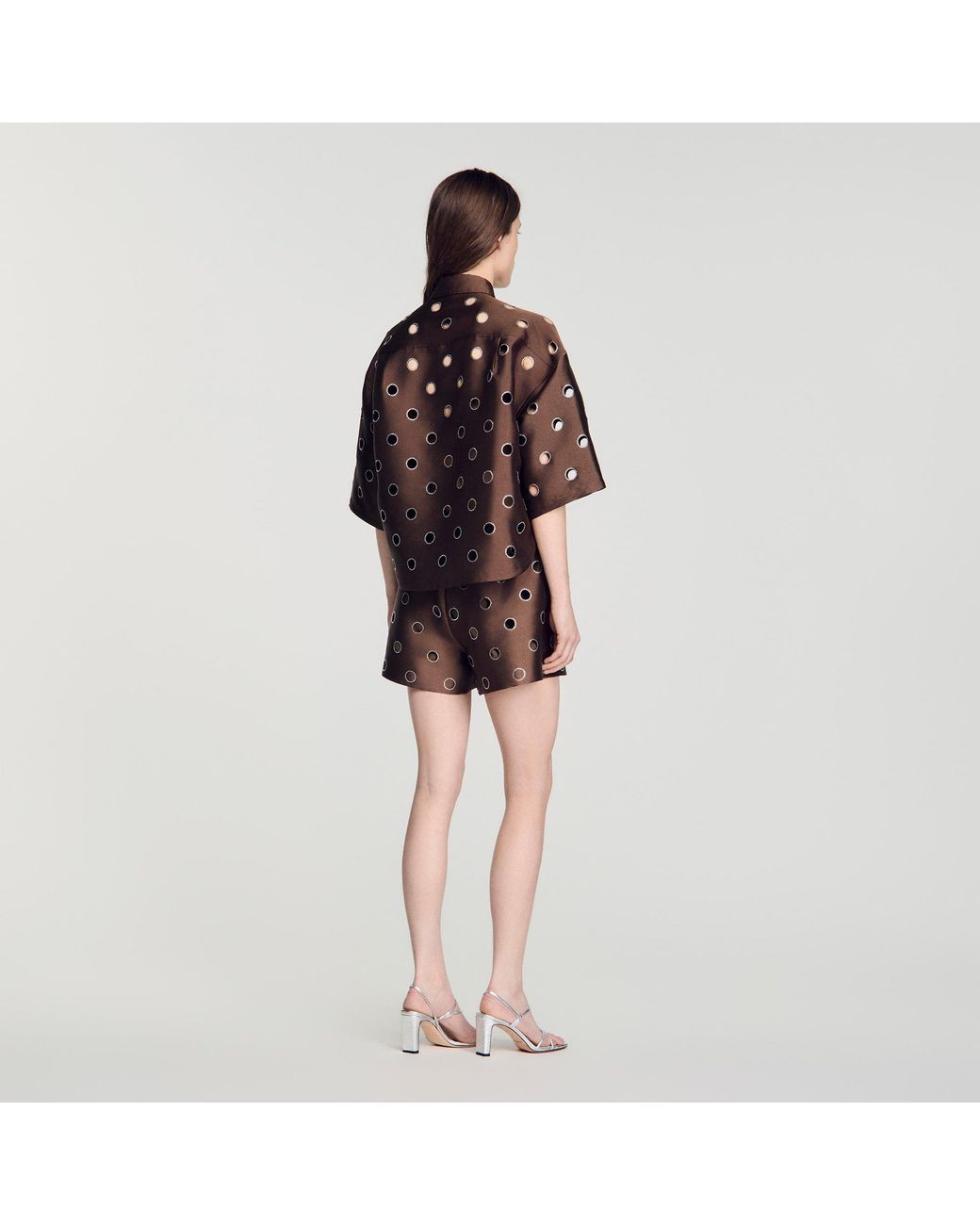 Sandro Red Rhinestone Shirt