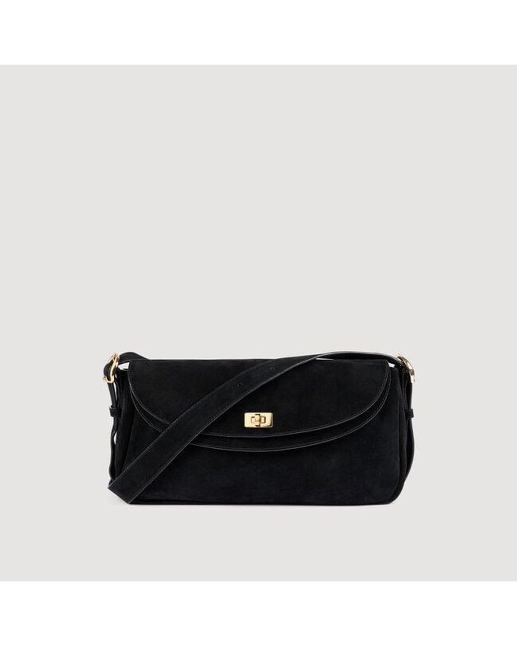 Sandro Black Le Mambo Suede Bag