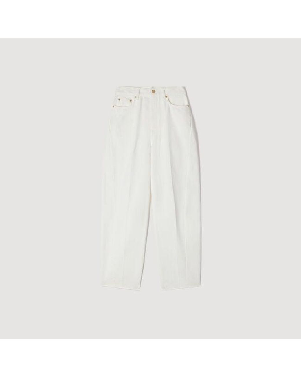 Sandro White Barrel Jeans
