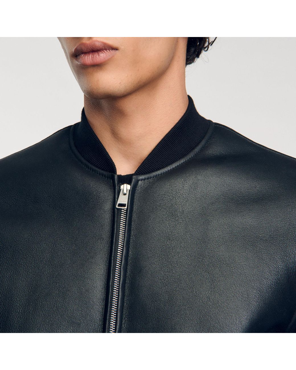 sandro Lamb Shearling Bomber Jacket