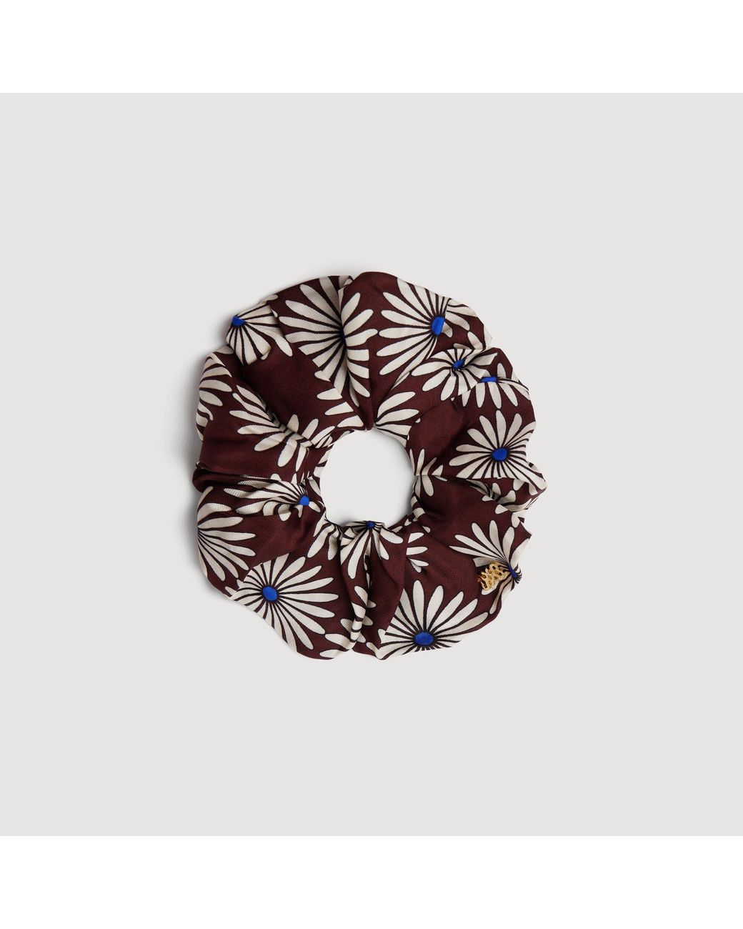 Sandro Metallic Printed Silk Scrunchie