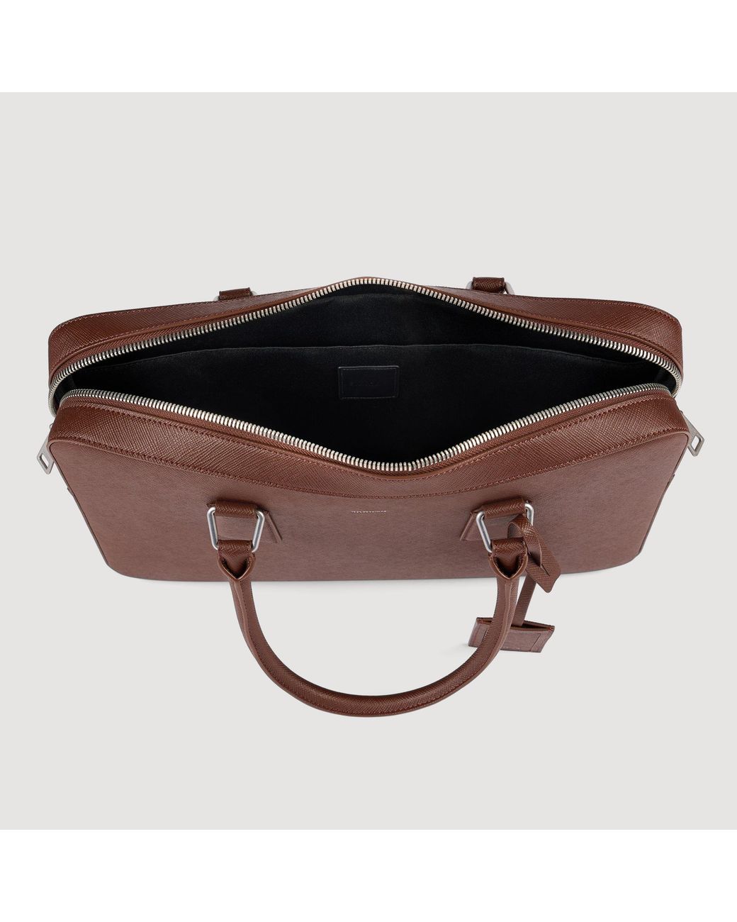Sandro Brown Reconstituted Leather Briefcase for men