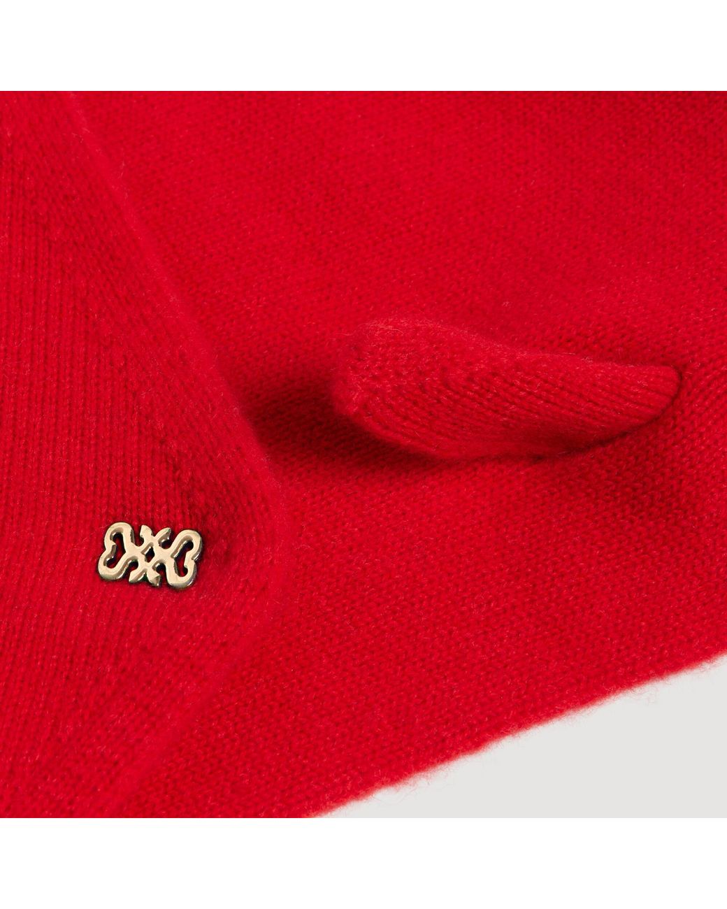 Sandro Red Tie-Up Wool And Cashmere Bandana