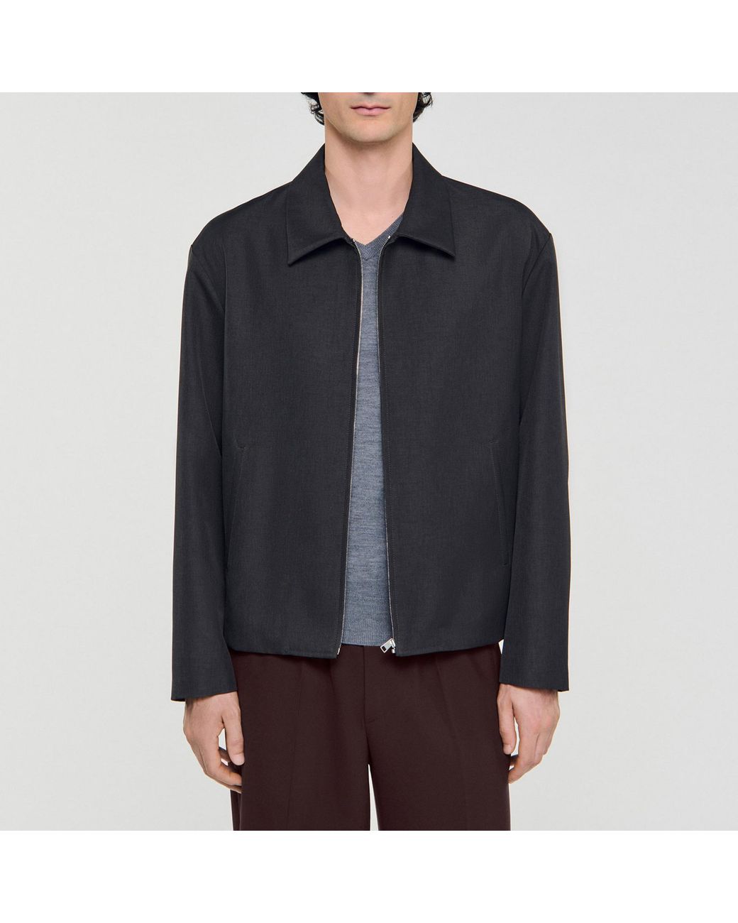 Blouson technique zippé Sandro pour homme en coloris Black