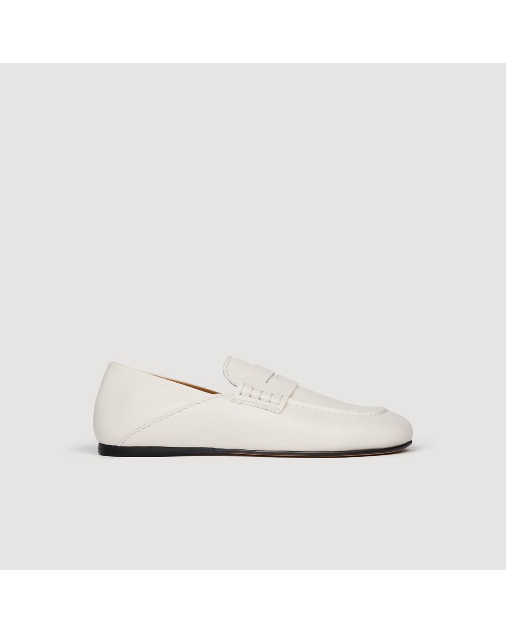 Sandro White Leather Loafers