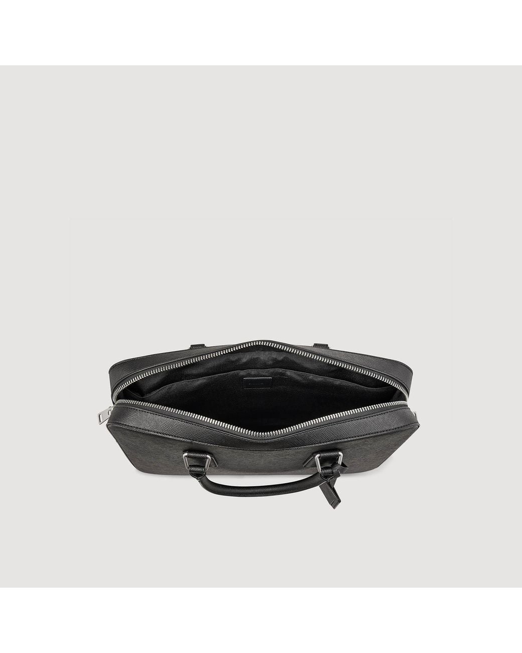 Sandro Black Reconstituted Leather Briefcase for men