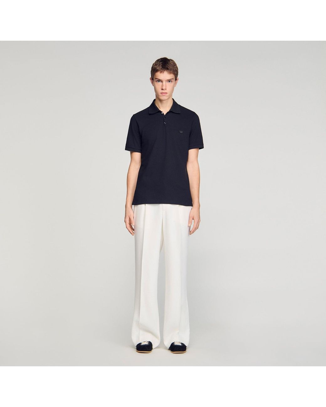 Sandro Blue Logo Polo Shirt for men