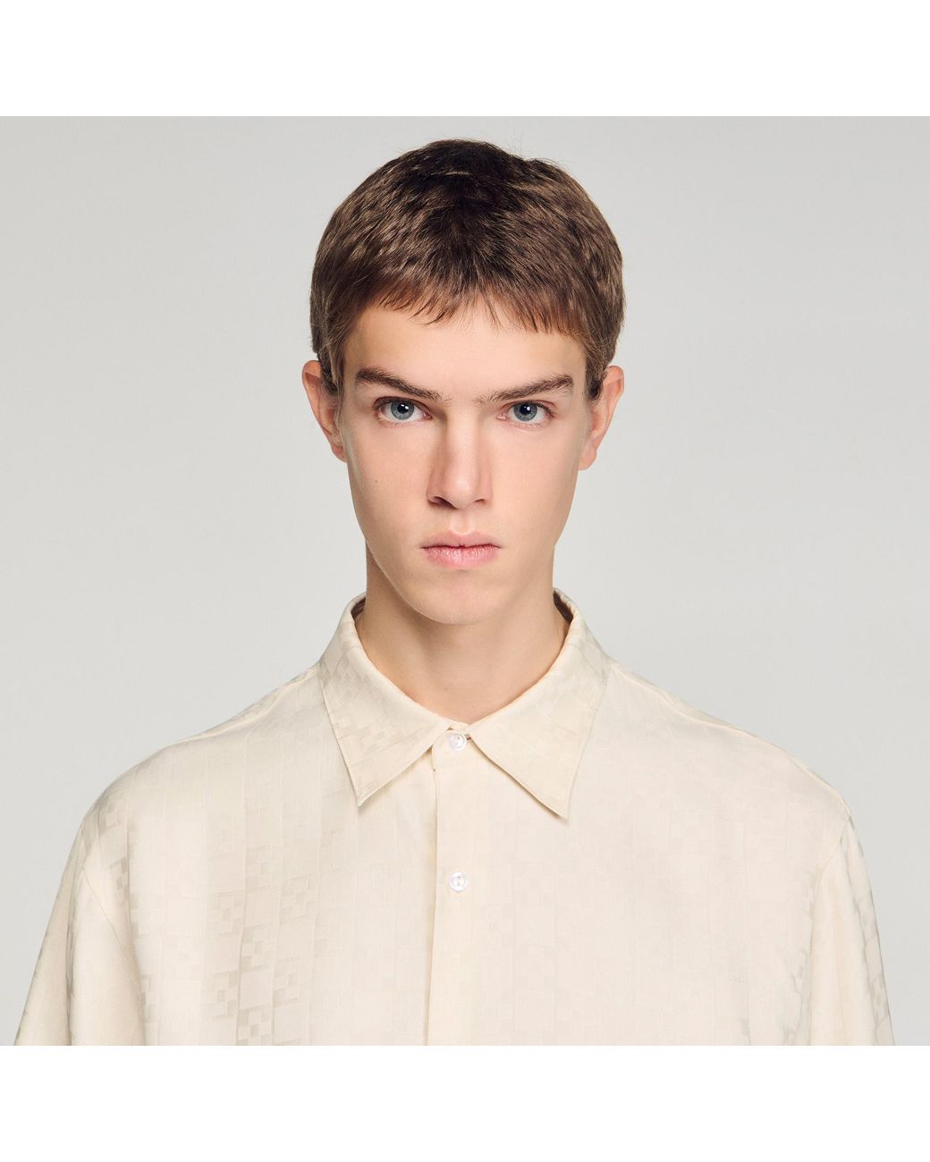 Sandro Natural Square Cross Loose-Fit Shirt for men