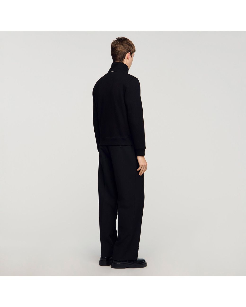 Sandro Black Cotton Sweatshirt for men