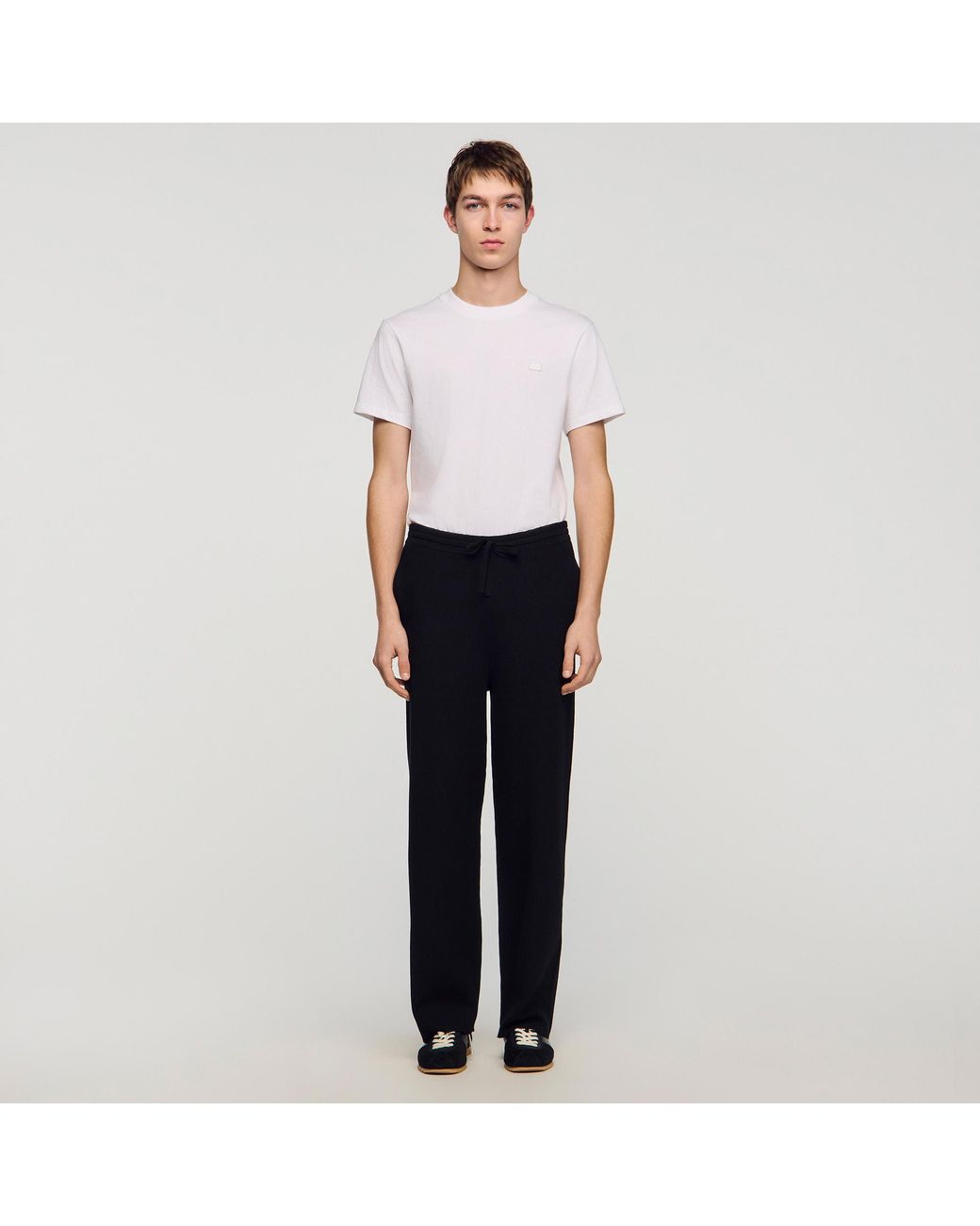 Sandro Black Knit Jogging Bottoms for men