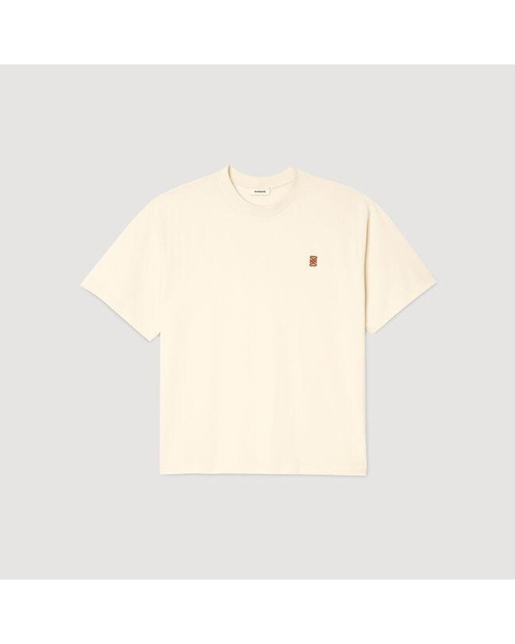Sandro Natural Leather Logo T-Shirt for men