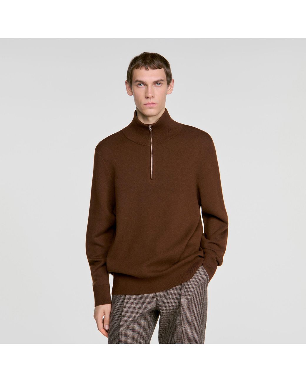 Pull à col montant Sandro pour homme en coloris Brown