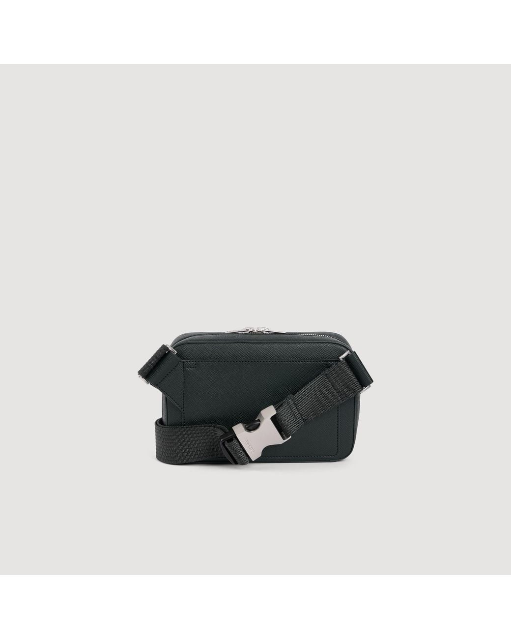 Sandro Black Small Reconstituted Leather Bag for men
