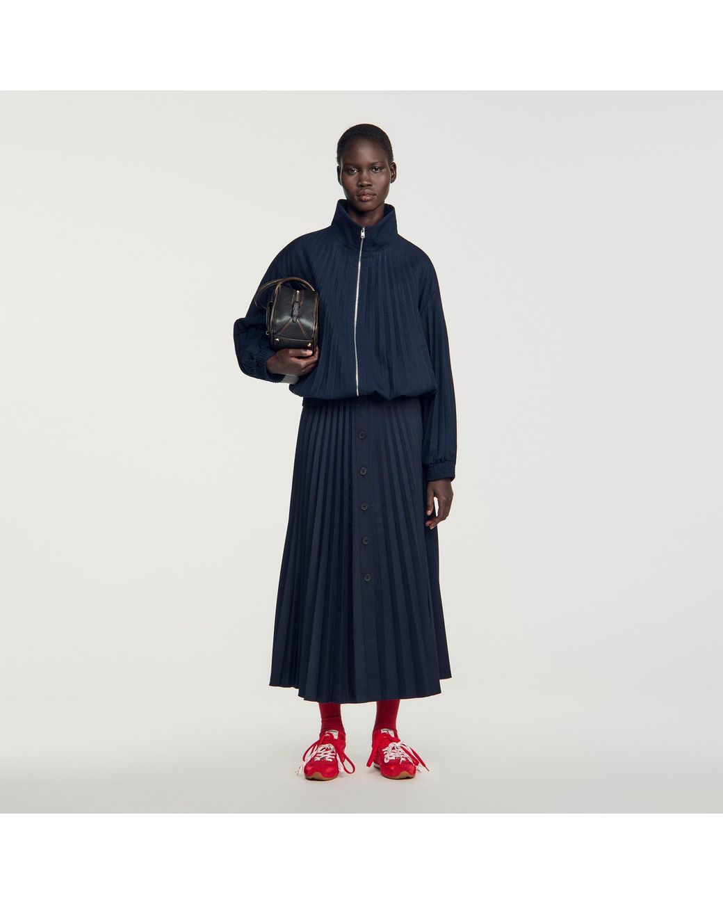 Blouson plissé Sandro en coloris Blue