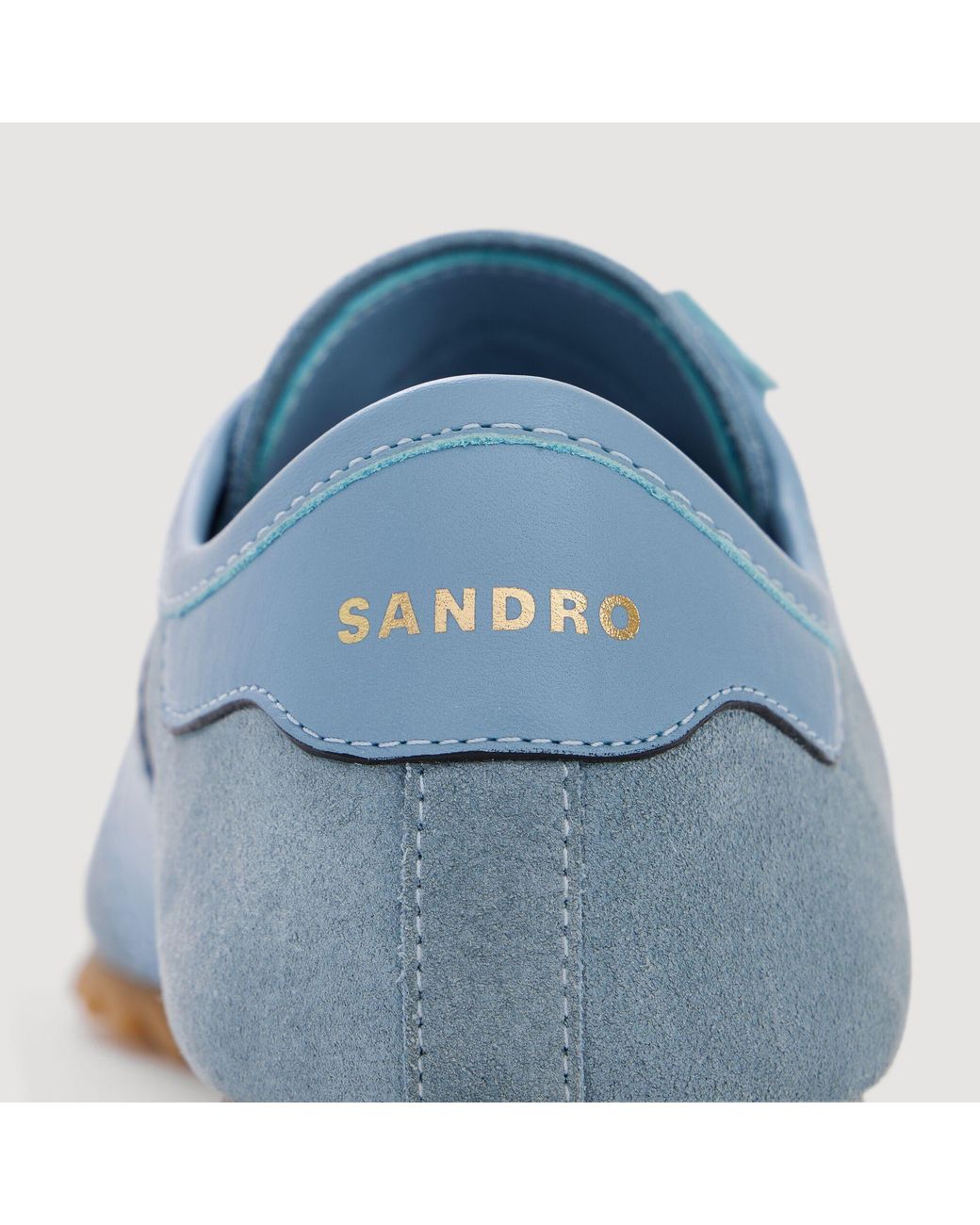 Sandro Blue Low-Top Leather And Suede Trainers for men