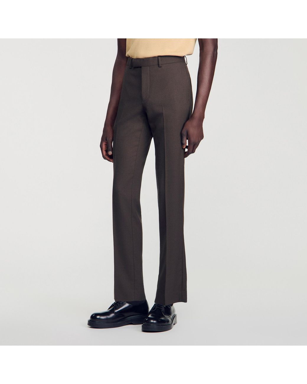 Sandro Black Wool Suit Trousers for men