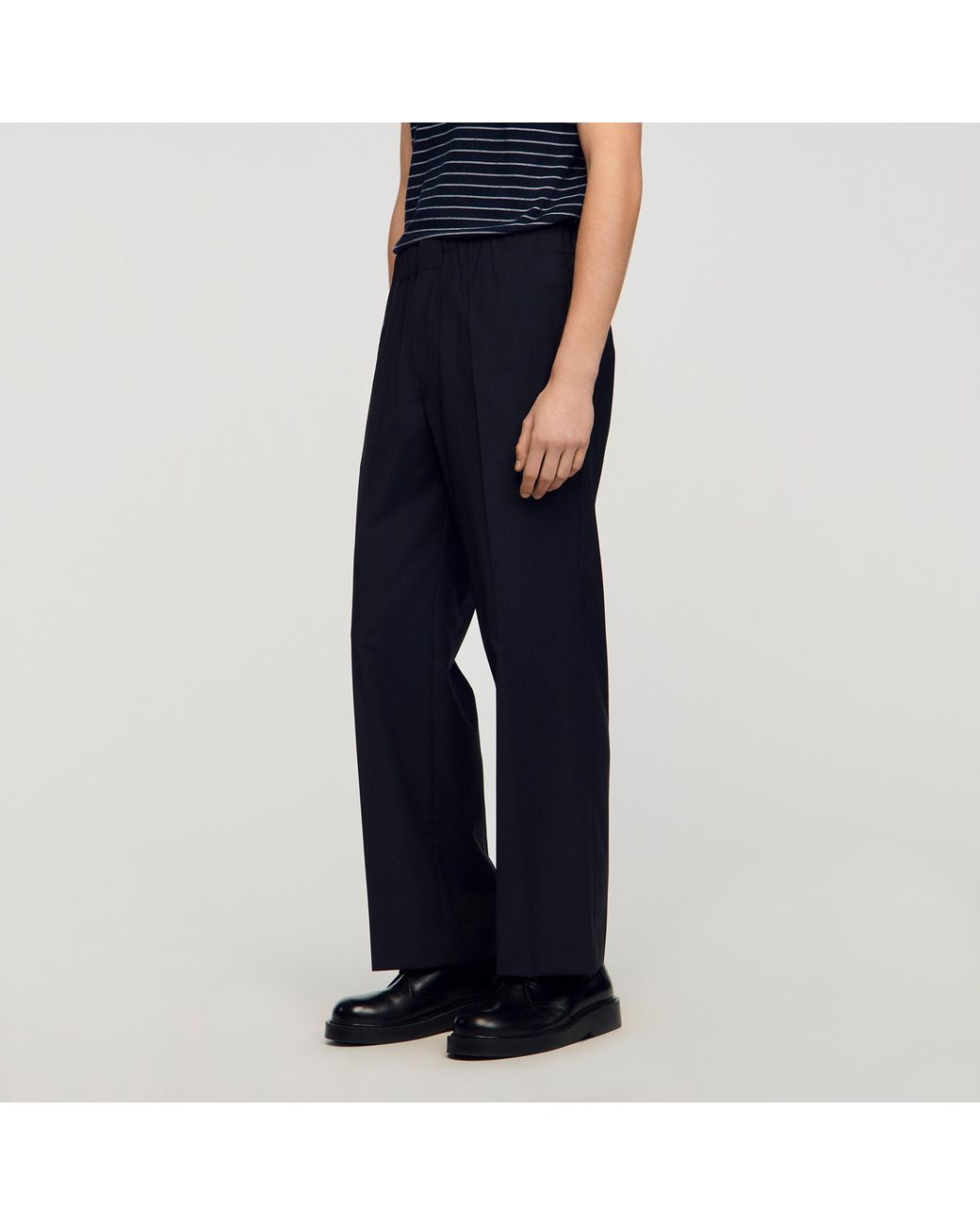Sandro Blue Wide-Leg Trousers for men