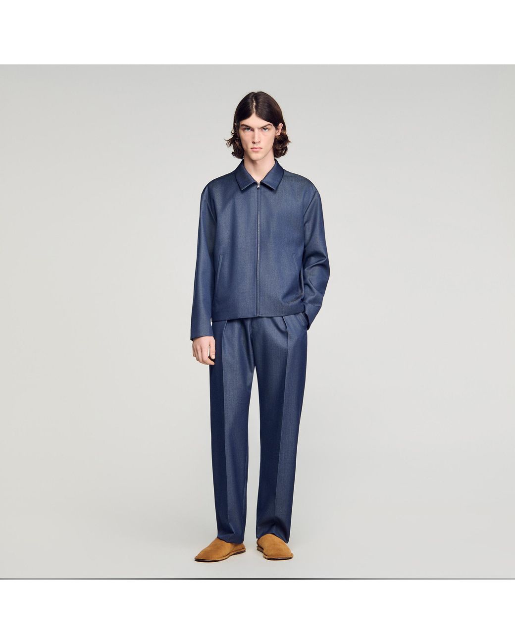Sandro Blue Effect Zip-Up Jacket for men