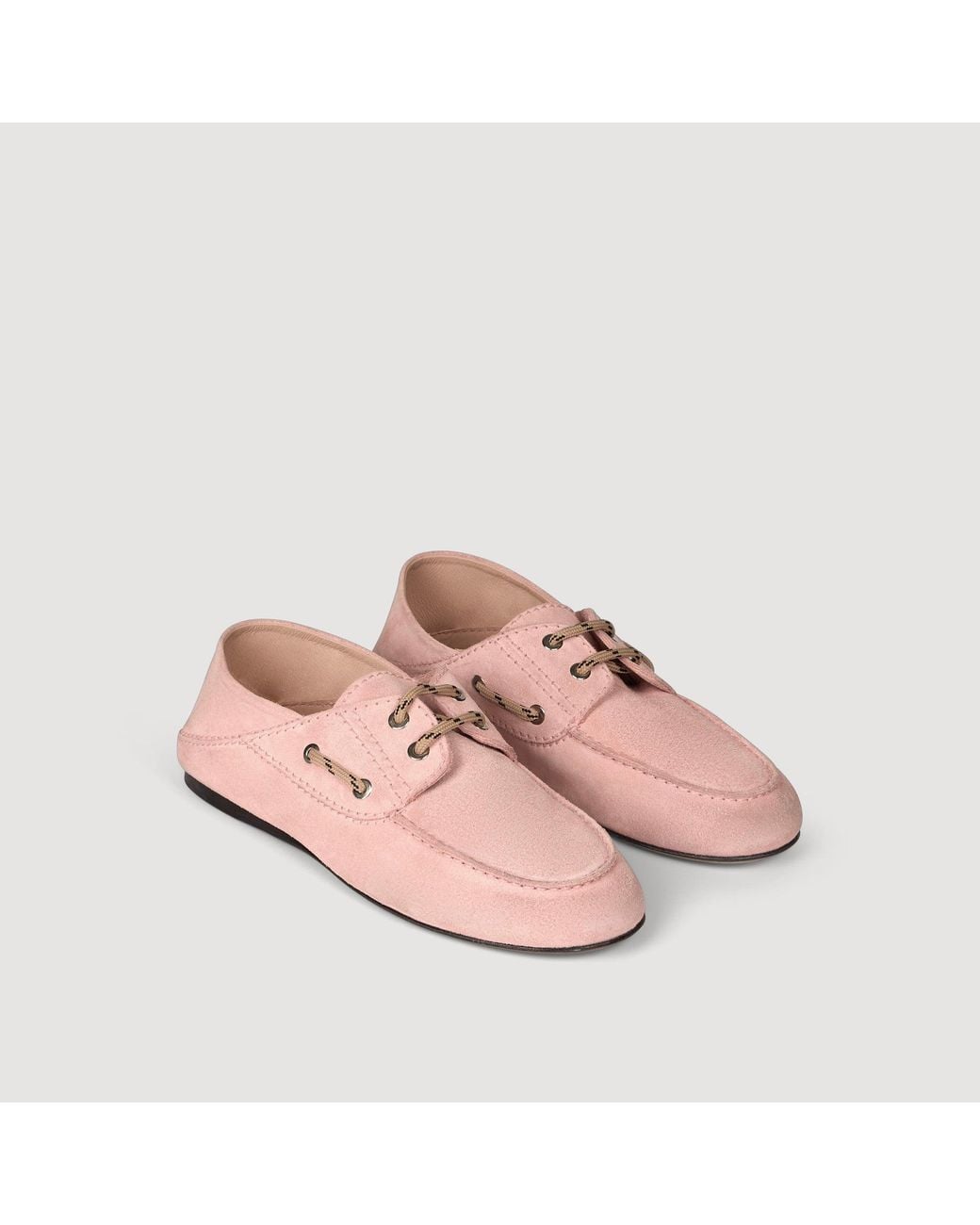 Sandro Pink Suede Boat Shoe Loafers