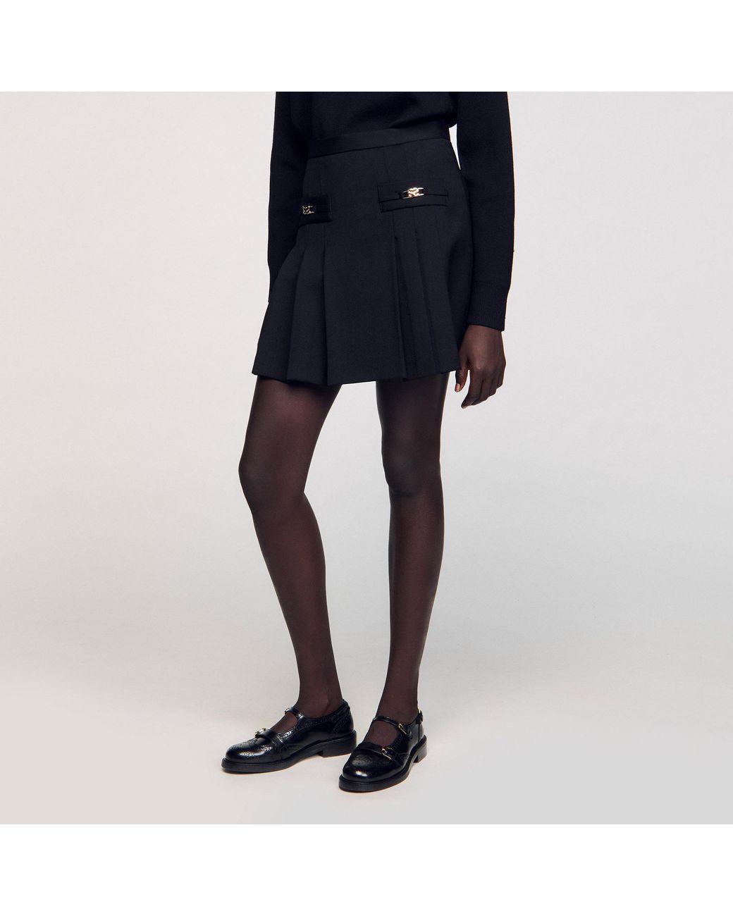 Sandro Black Multi-Buckle Open Derbies